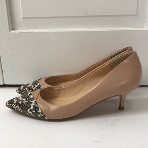 2/$50 IVANKA TRUMP Beige Snakeskin Panel Kitten Heels Size 6.5M